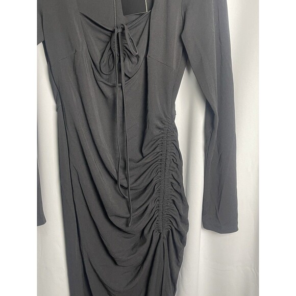 NICHOLAS Nadia Bandeau Halterneck Ruched Dress In Black Sz 6 New - Picture 5 of 9